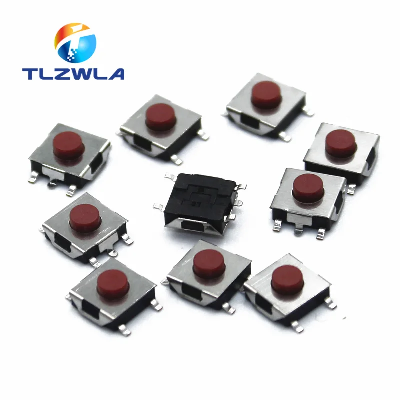 Плоский Красный SMD 5Pin 6x6 тактовый кнопочный переключатель 6*6*100 мини-выключатель