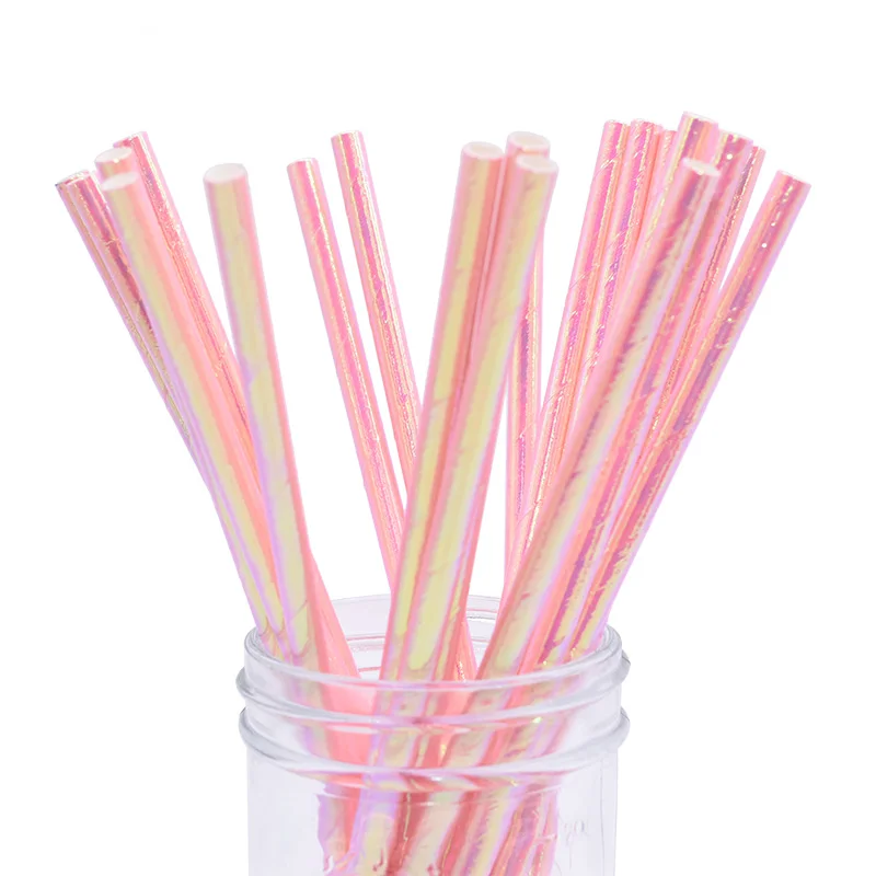 284-straw B02 Party Disposable Tableware Laser Paper Cups Plates for Wedding Birthday Baby Shower Festival Banquet Tableware Party Supplies - Цвет: 284-straw B02