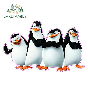 

EARLFAMILY 13cm x 8.2cm Madagascar Penguins Decal Sticker JDM Car Styling Car Sticker Vinyl Decals DIY Waterproof Car Accessory