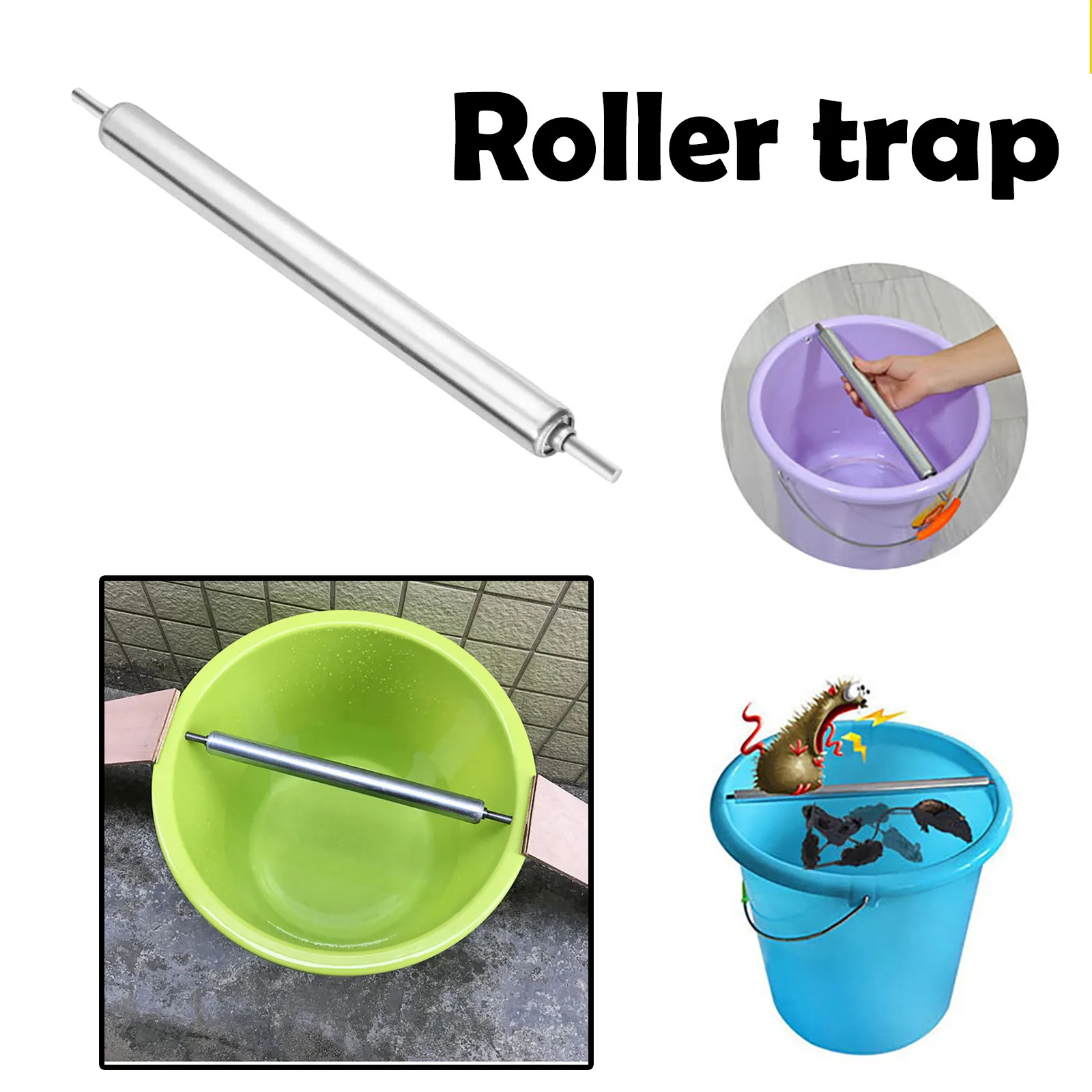 Rolling Mice Traps Bucket Auto Mouse Household Pest Control Rodent Bait Killer Stainless Steel | Дом и сад