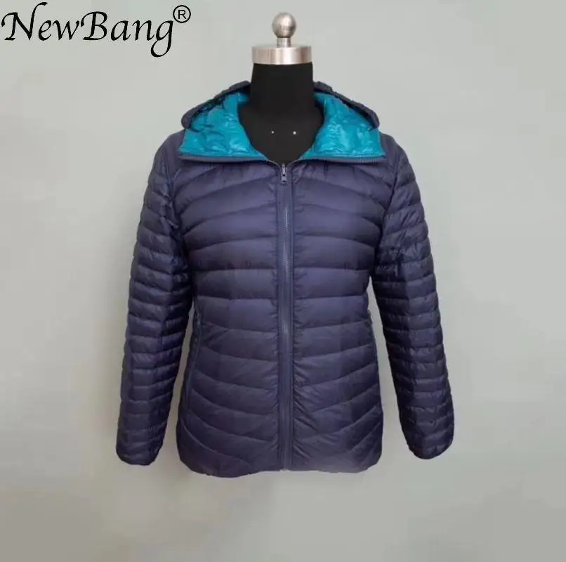 Marca NewBang chaqueta Mujer con capucha chaqueta ultraligera mujeres de doble lado Reversible chaquetas de abrigo cálido