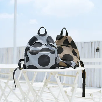 

Fashion Women Backpack Classic Polka Dot Print High Quality Zipper Female Backpacks Small School Bag Mini Shoulder ChengXinNvZi