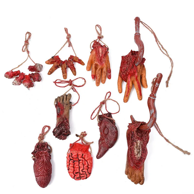 

Life Size Fake Broken Finger Hand Foot Bloody Severed Broken Body Parts Scary Halloween Horror Props Party Decoration Gadgets