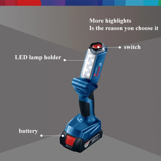 Bosch GLI 18V-300 Professional Cordless Torch Easy Grip Portable Work Light  Lantern 18V Bare Tool( Battery and charger not included )