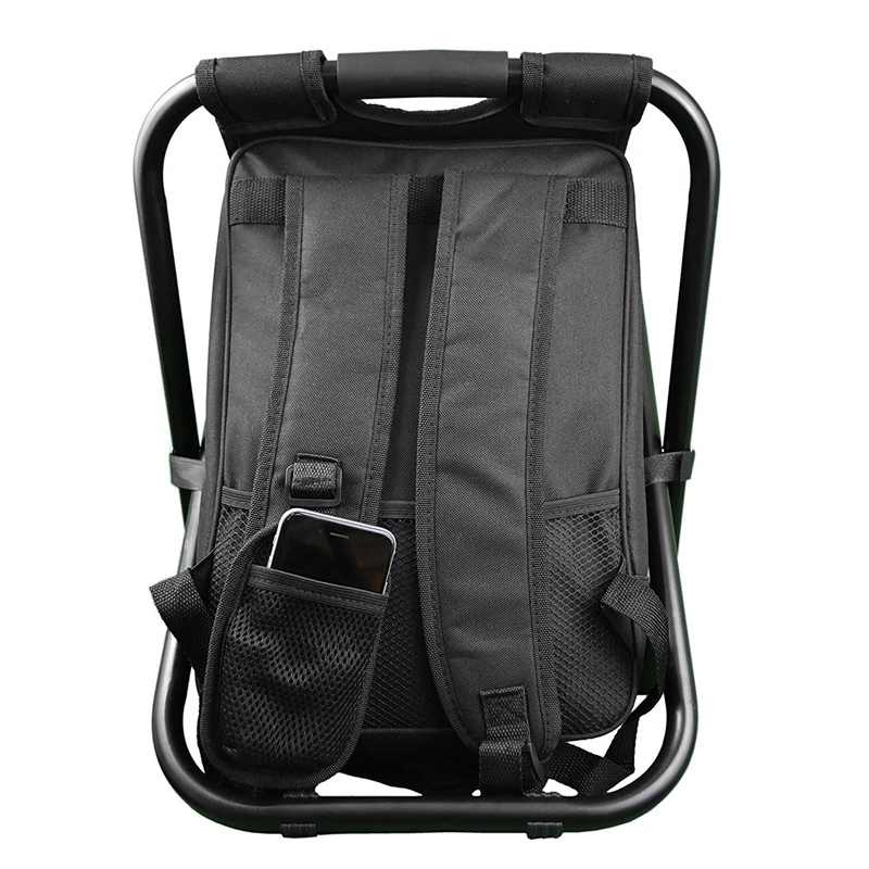  ELOS-2 Pcs Backpack Chair Portable Camping Stool Foldable Chair with Double Layer Oxford Fabric Coo