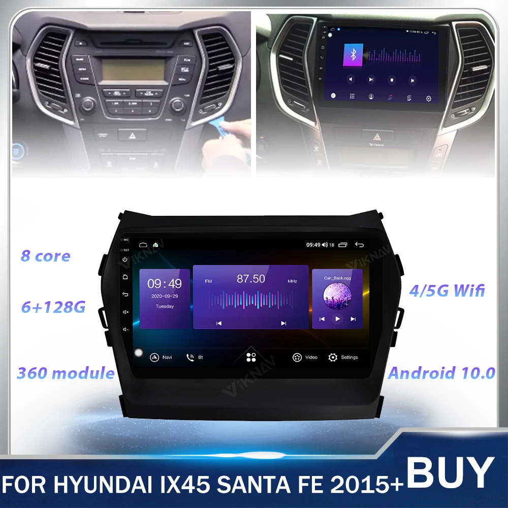 Стерео Автомагнитола на Android с сенсорным экраном GPS-навигацией для hyundai IX45 Santa fe 2015