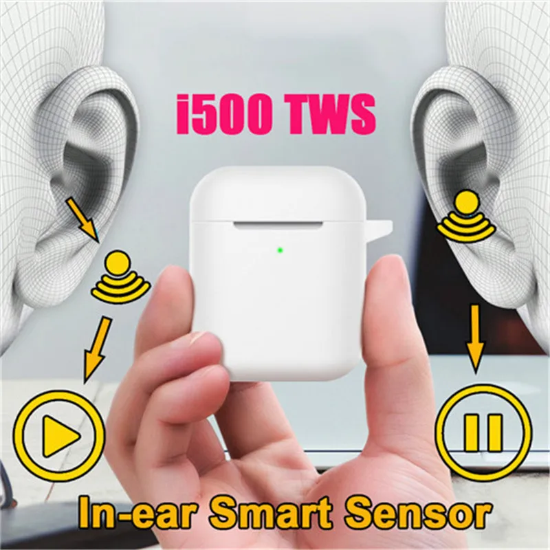 I500 Tws беспроводные Bluetooth наушники 8D Super Bass Handsfree 1:1 размера i 500 Tws настоящие беспроводные наушники для Android Iphone Touch Headset Charging-Earphones Earpiece Replica Bluetooth Earbuds