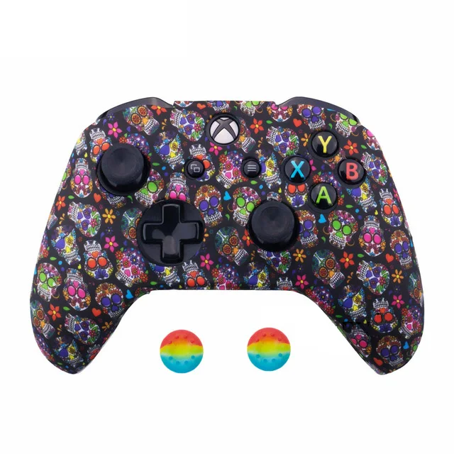 Candy bones Силиконовый защитный чехол ZOMTOP для Xbox One X S, защитный чехол для контроллера, камуфляжный чехол с принтом для переноса воды - Цвет: Candy bones