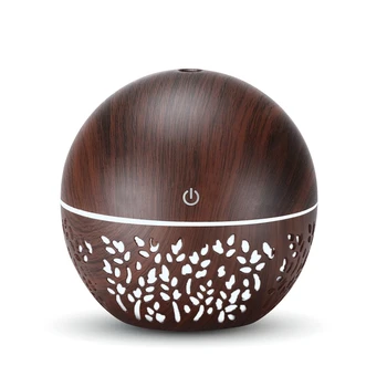 

USB Humidifier Aroma Essential Oil Diffuser Cool Mist Air Purifier Single Room Humidifiers Dark Wood Grain