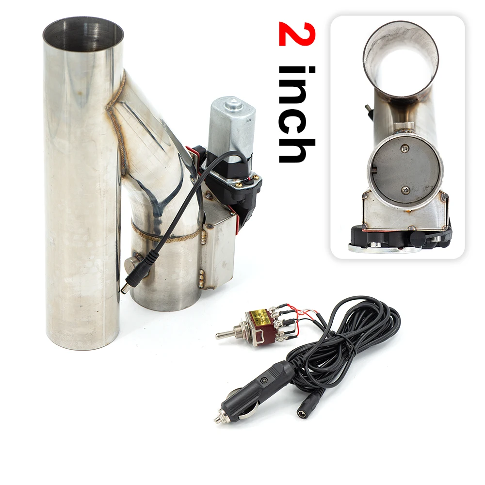 Ruien 2.25 Inch/57mm 1PCS Electric Exhaust Cutout Y Pipe Valve Motor Kit with Manual Switch 