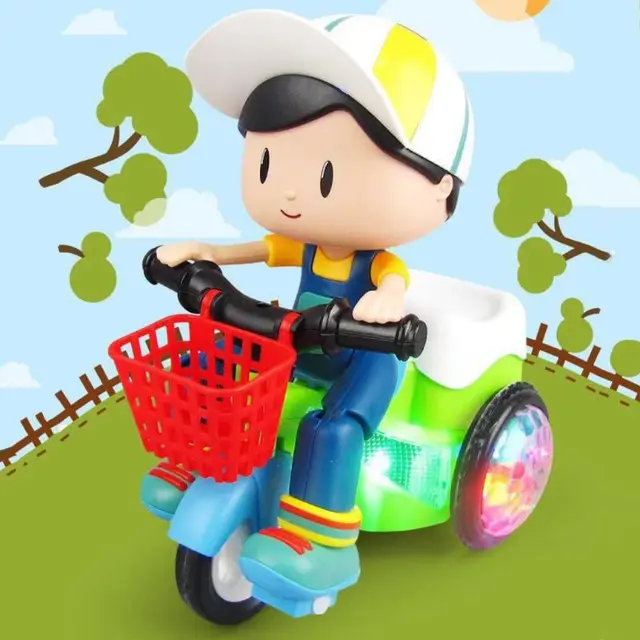 Electric Tricycle Toys 360 Degree Rotating Stunt Bicycle Music Light Kids Toy NEW 3