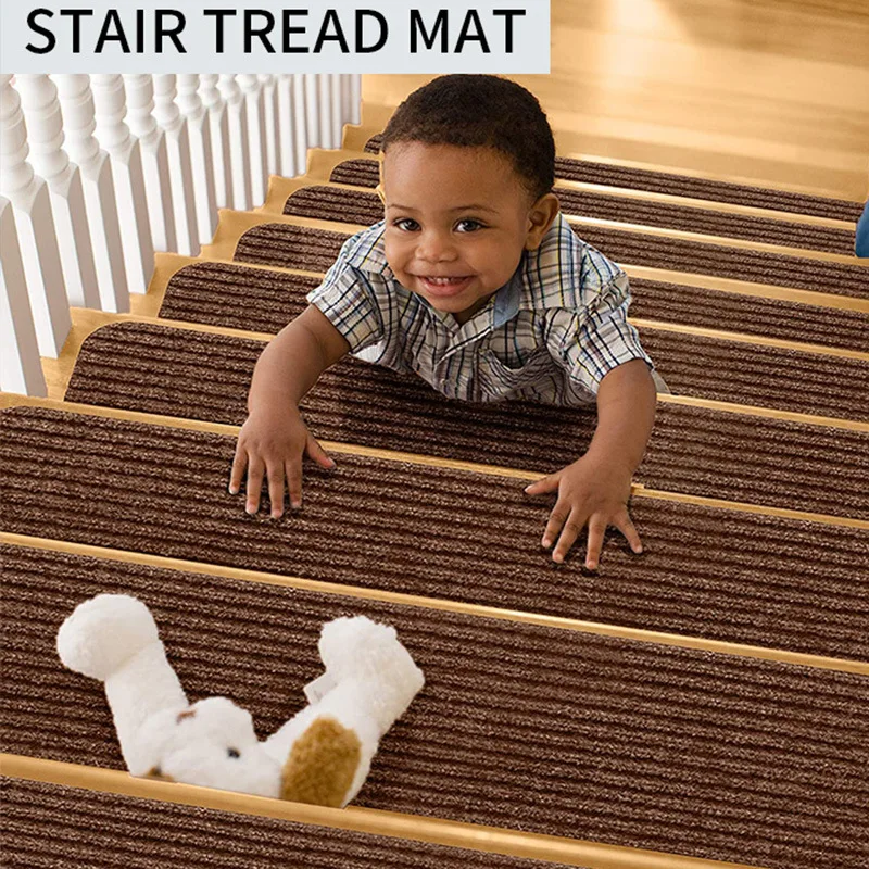 4x Stair Tread Carpet Non Slip Mats Step Staircase Protection Cover Pad Kit Chic 
