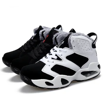 

Women Sneakers Winter Air Cushion Shoes Shock Absorbing High Top Combat Boots Students Leisure Plus Velvet Warm Cotton Shoes