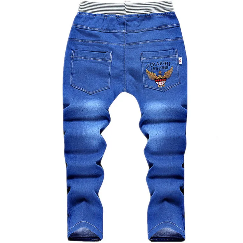 

2019 Autumn New 3-8t Boys Pants Children's Garment Trousers Embroidered Cowboy Middle Waist Skinny Denim Long Pants
