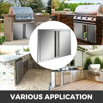 VEVOR Stainless Steel BBQ Cabinet Access Door W/ Recessed Handle for Indoor/Outdoor Kitchen BBQ Island Kitchen Sink Fireplace 2