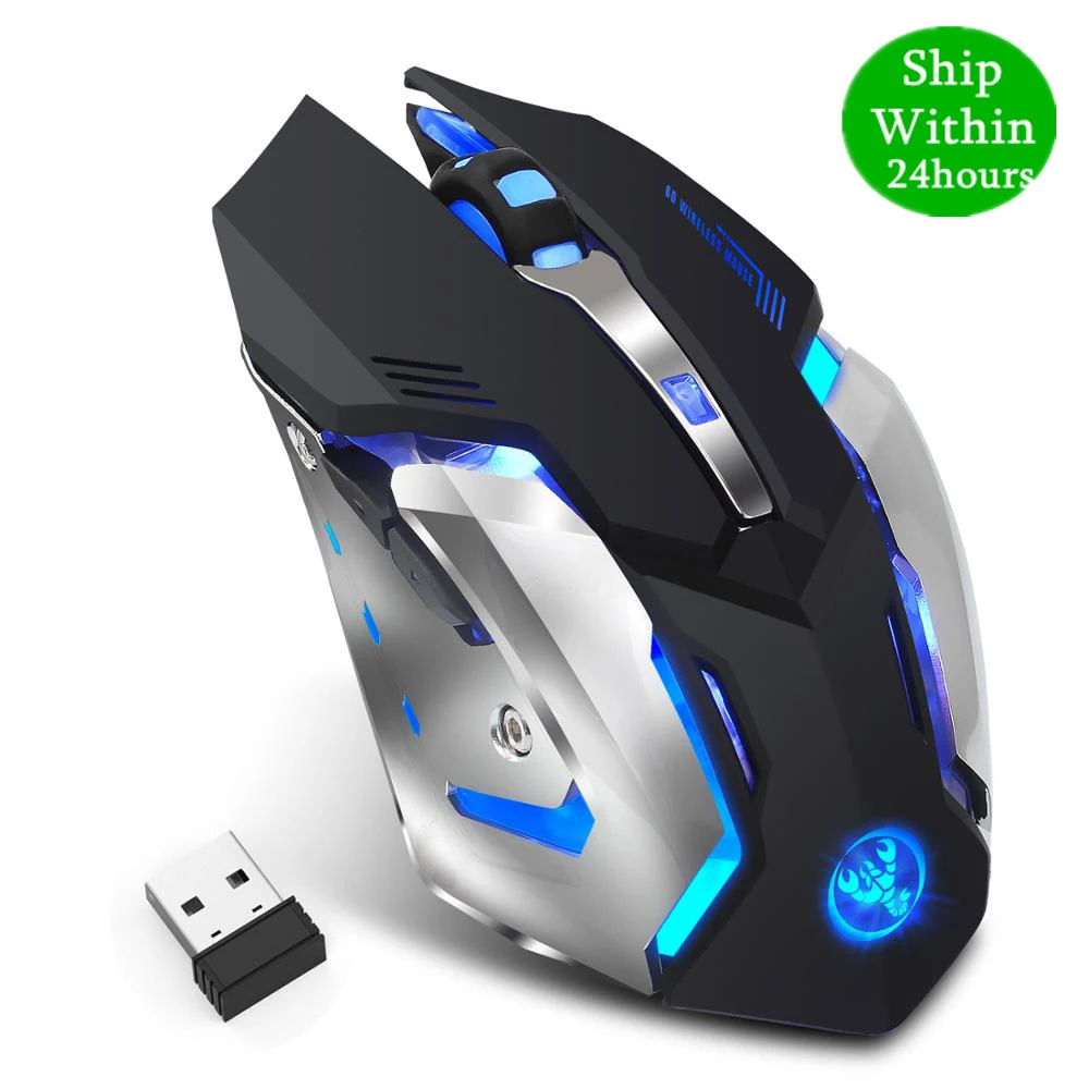 Беспроводная игровая мышь HXSJ M10 2400 точек/дюйм перезаряжаемая 7 цветов с