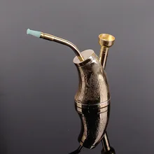 1Pcs Portable Brass Bottle Water Pipe Popular Mini Hookah Shisha Tobacco Smoking Pipes Gift Creative Cigarette Accessories