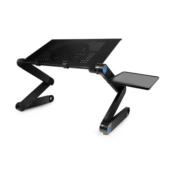 

Laptop Desk for Bed, Adjustable Laptop Stand with Large Cooling Fan & Mouse Pad, Foldable Alloy Office Laptop Desk