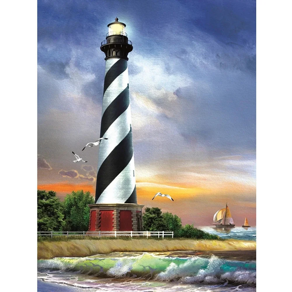 Diamond embroidery great lighthouse mosaic home diamond painting kit cross stitch 5DDIY square diamond/round | Дом и сад