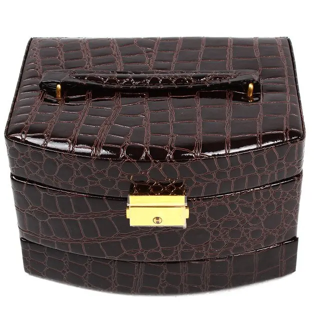 Luxury PU Leather Jewelry Gift Box 3 Layers Jewellery Display Storage Box Packaging Case Organizer Makeup Bag Cosmetic