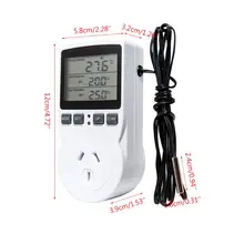 16A 220V Thermostat Digital Temperature Controller Multi-Function Socket Outlet with Timer Switch Sensor Probe Heating Cooling 16A 220V Thermostat Digital Temperature Controller Multi-Function Socket Outlet with Timer Switch Sensor Probe Heating Cooling