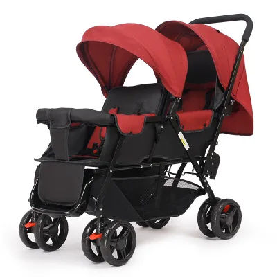 Коляска для малышей-близнецов двойная легкая коляска складная Передняя и задняя откидная детская коляска Babyfond