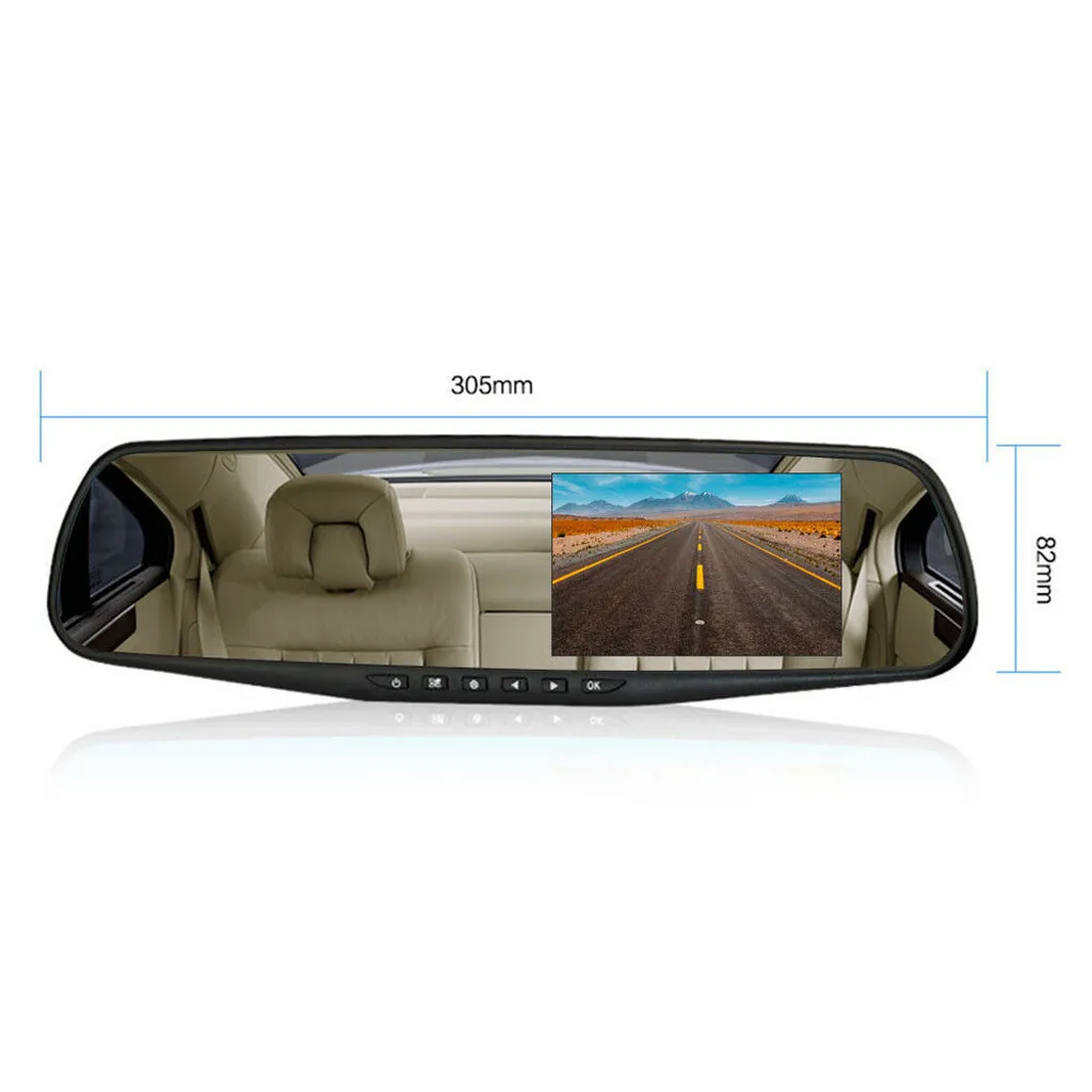 4,3 дюймов зеркало заднего вида Автомобильный видеорегистратор HD двойной объектив Автомобильный видеорегистратор Передняя и камера-зеркало заднего вида видеорегистратор вождение автомобиля#1107g35