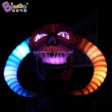 Персонализированные 3,2X2 метра гигантский надувной рогатый Череп/гигантский надувной череп с подсветкой игрушки