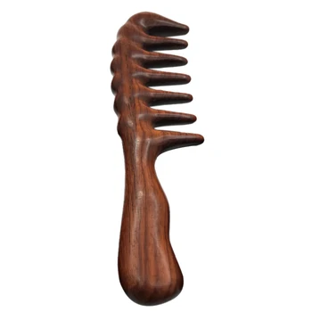 

Hair Comb for Detangling - Wide Tooth Wood Comb for Curly Hair - No Static Natural Wooden Sandalwood Comb