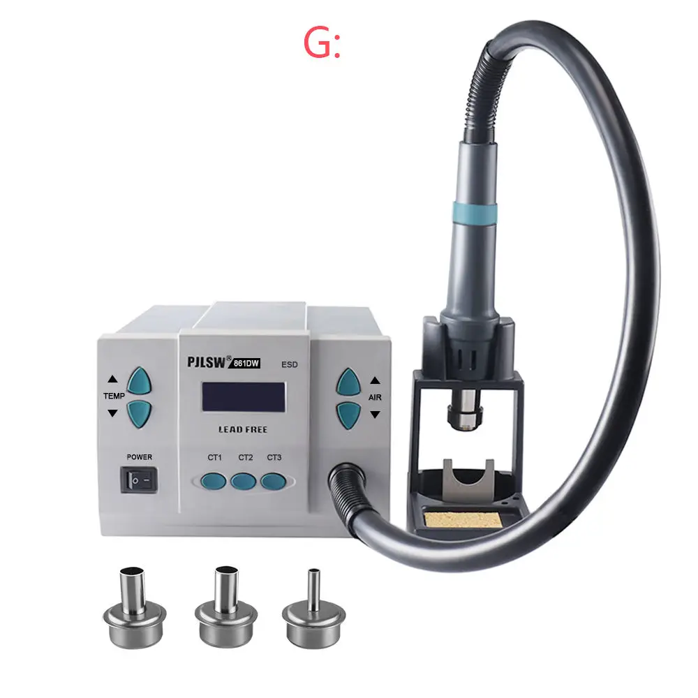 Черный EU US 900W PJLSW 861DW Тепловая пушка бессвинцовая пайка горячим воздухом станция микрокомпьютера, температурный паяльная станция чип pcb ремонт - Цвет: Черный
