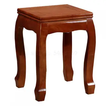 

Solid wood square stool creative small stool home dining table stool chinese style stackable stool chair makeup stool