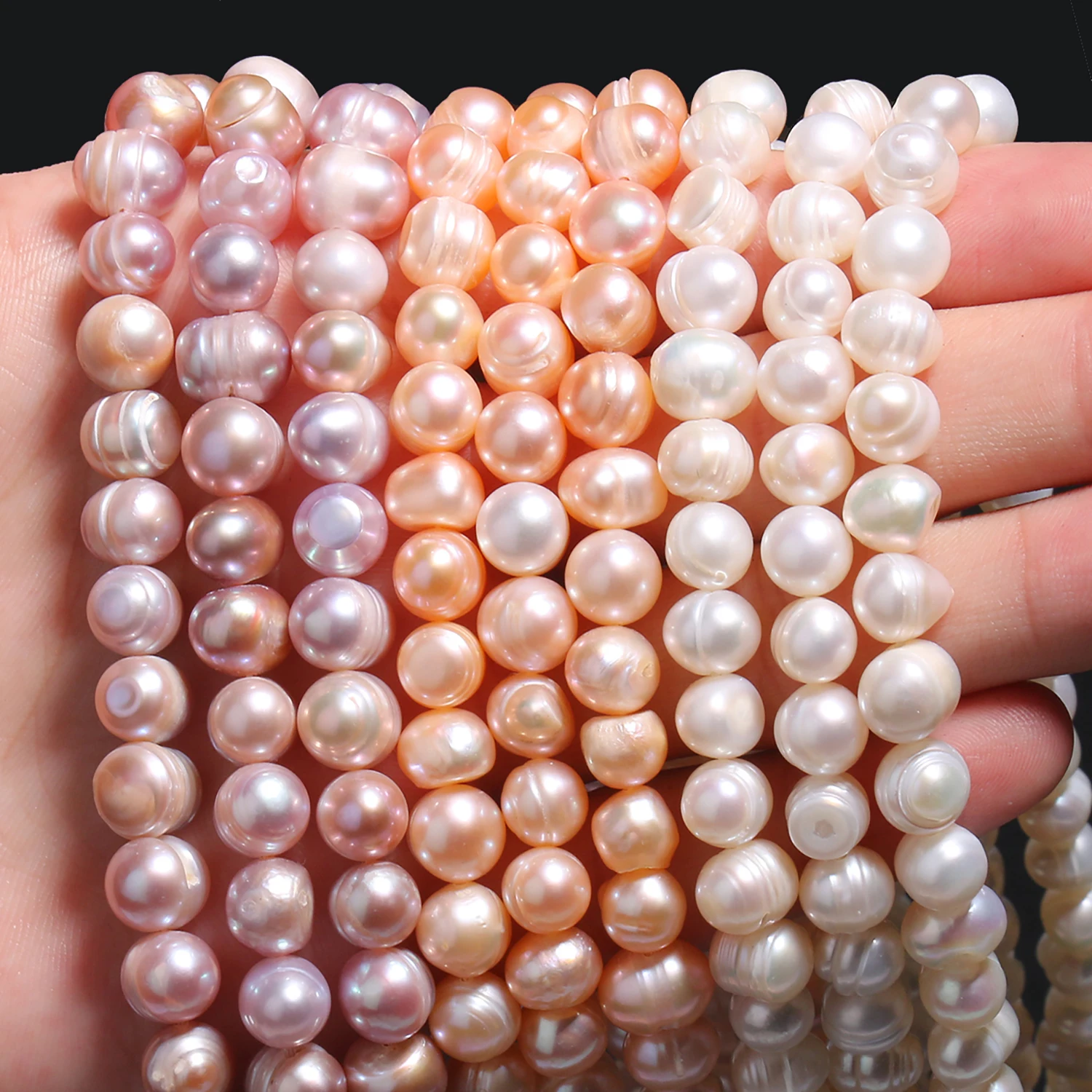

High Quality Natural Freshwater Pearl White Pink Punch Loose Beads for Jewelry Making DIY Earrings Bracelet Necklace Accessories