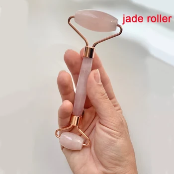 

Jade Roller Face Massage Rose Quartz Natural Stone Crystal Slimmer Lift Facial Massage Relaxation Beauty Care Slimming Tools