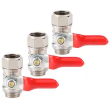 

3Pcs Full Port Ball Valve Lead Free Brass Mini Ball Valve Shut Off Switch Inner Wire Outer Wire Thread For Water Home Garden