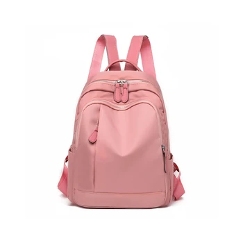 

2020 Female Fashion Wear-resistant Backpack Women PU Leather Portable Backpack Solid Color Large Capacity Satchel School Bag