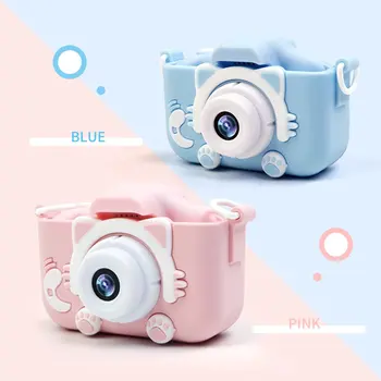 

Cartoon Anti-fall Mini Children Camera Front And Rear Double Digital Small SLR Camera Cartoon Cute Camera Toys.