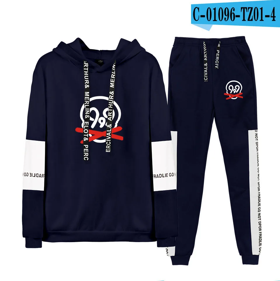 navy hoodie set Унисекс костюм с капюшоном, толстовка с брюками, зимняя мужская и женская уличная Толстовка в стиле хип-хоп - Цвет: navy hoodie set