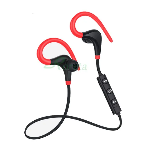 Roreta, Bluetooth, беспроводные наушники, стерео, ушной крючок, спортивные наушники с шумоподавлением, с микрофоном, гарнитура для iPhone, huawei - Цвет: Red