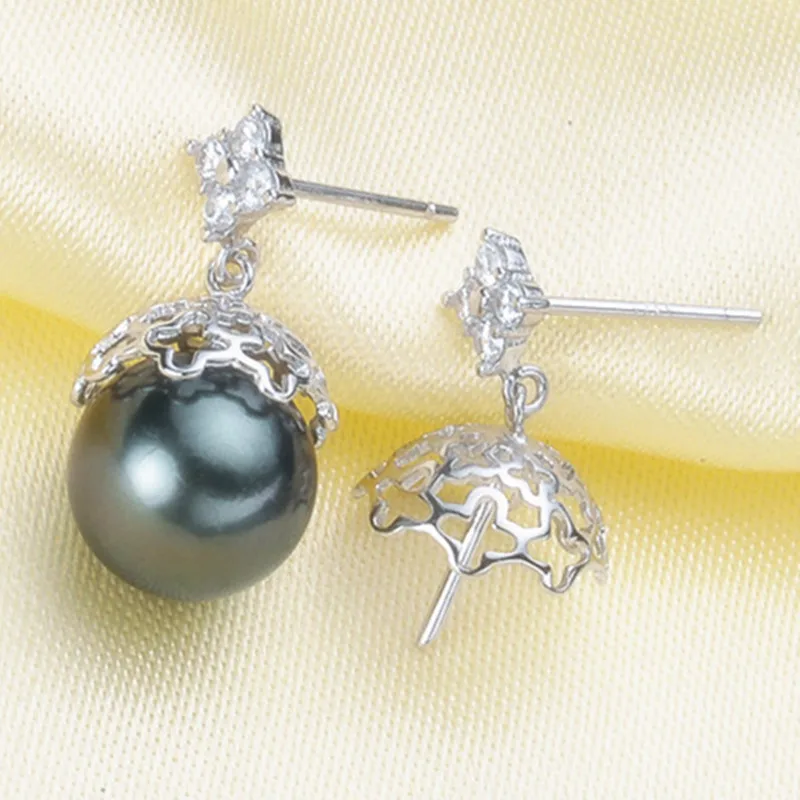 

Trendy Pearl Earrings Accessories 925 Silver Plating Earrings Findings Dangle Earring Jewelry Parts Fittings Mountings DIY Gift