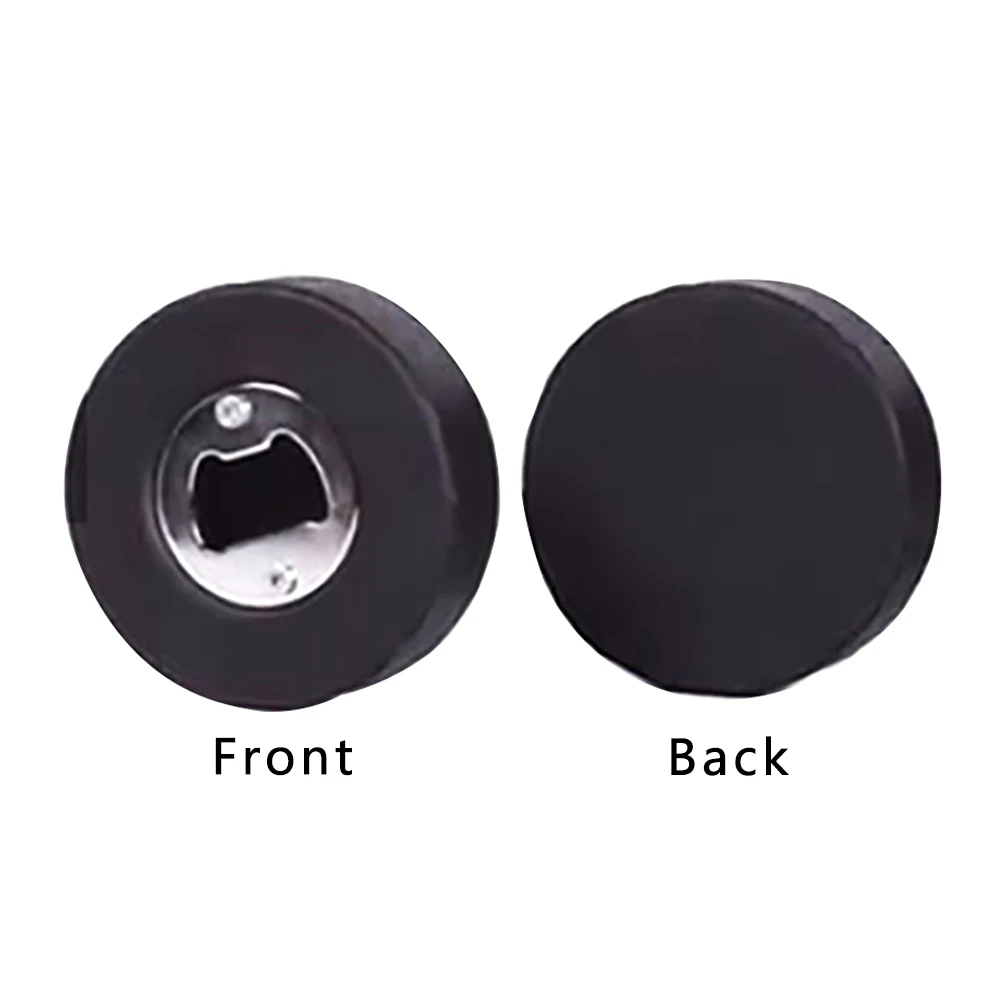 Party Easy Apply Kitchen Portable Labor Saving Black Ice Hockey Beer Rubber Bottle Opener Multifunctional Bar Round Practical