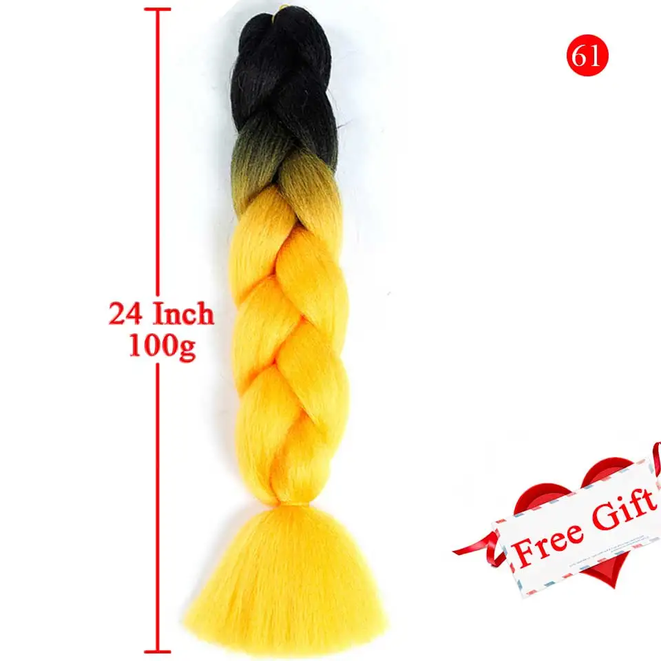MEIFAN 2" вязанные крючком коробки прически плетение волос покраска методом Омбре пряди волос Наращивание Поддельные волосы для принадлежности для плетения - Цвет: BR02-61