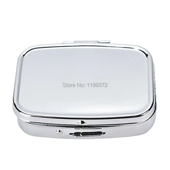 

500pcs Square Metal 2 Grid Pill Box boxes Organizer Medicine Container Case Jewellery Storage Pocket Portable