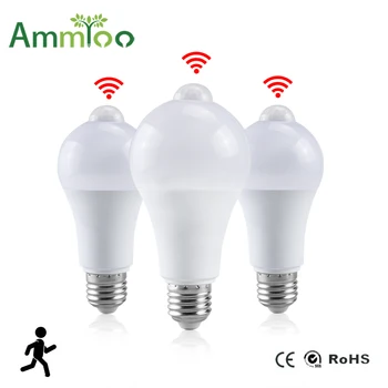 

AmmToo Smart LED Bulb PIR Sensor Motion AC 85-265V B22 E27 LED Bulb Lamp 12W 15W 18W 20W Dusk to Dawn Light for Home Decoration