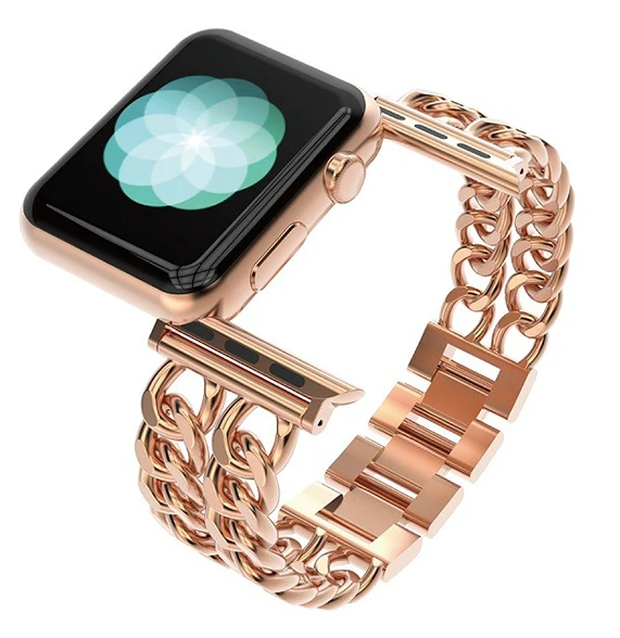 Браслет из нержавеющей стали розового золота, модный ремешок для Apple Watch, 42 мм, для iWatch, ремешки, напульсники для iWatch, серия 38 мм