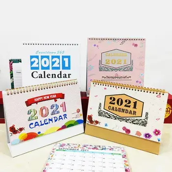 

2021 Creative Simple Desk Calendar DIY World Map Coil Calendars Daily Monthly Schedule Planner Cute Calendario Office Supplies