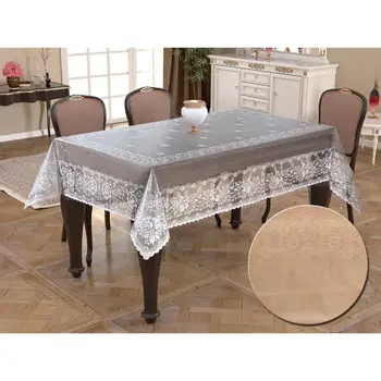 

Knitting Board Pattern Rectangle Table Cloth Delicate Cappucino