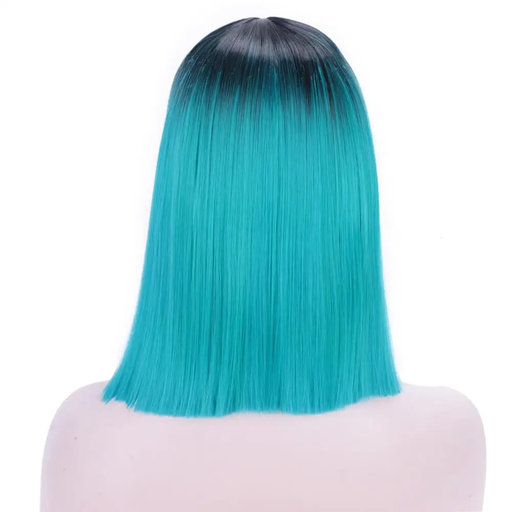 I's a парик Ombre розовый парик короткие прямые синтетические парики блонд черные волосы боб парики для женщин высокая температура волокна - Цвет: R2-20C