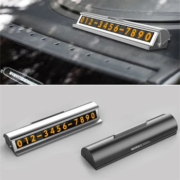 

Car Styling Luminous Temporary Parking Card Night Light Phone Number Card Plate