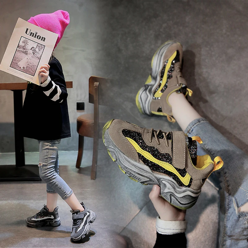 Обувь для девочек; коллекция года; модные зимние кроссовки для мальчиков; Детские теплые плюшевые спортивные кроссовки из искусственной кожи для бега; шикарная резиновая детская обувь; кроссовки для девочек