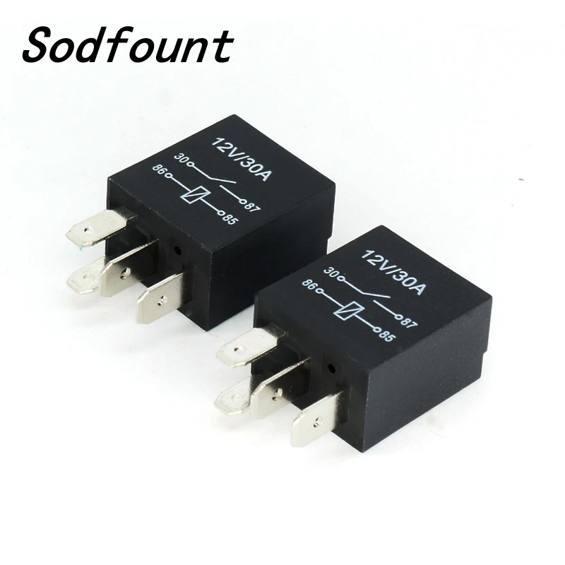 Automotive Relay Violet Car EFI Relay 12V/24V 30A 4/5 Feet Waterproof
